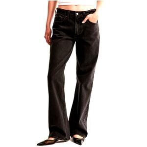 Abercrombie & Fitch Women's Black Low Rise Baggy Jeans Size 29